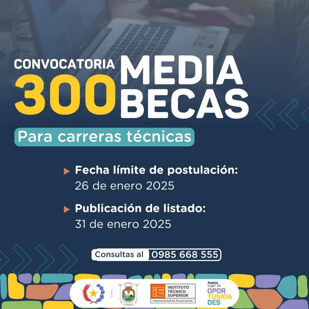 Gobernación de Itapúa pone a disposición 300 medias becas